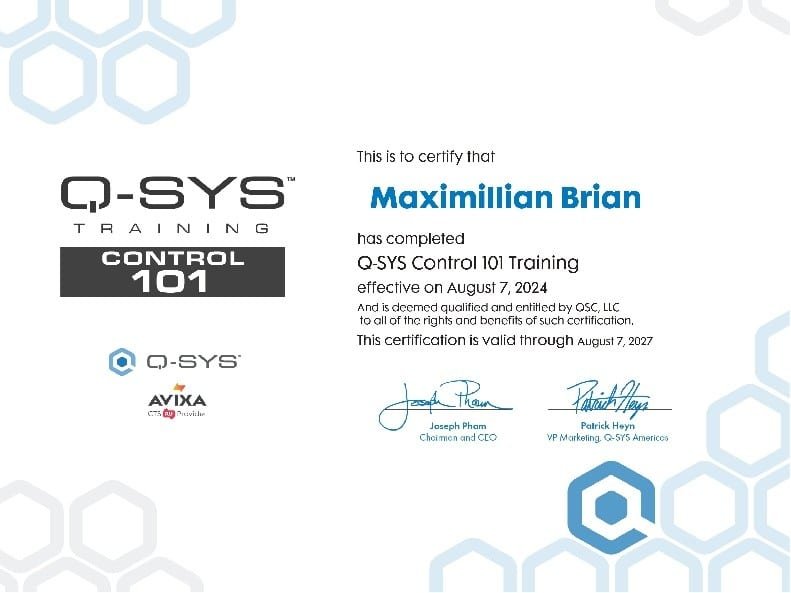 Q-SYS Control 101 Training