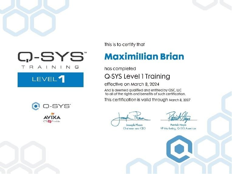 Q-SYS Level 1 Training